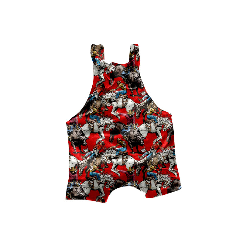 12.23 custom each style moq 5eta 4-6week Sibling Sister riding horse baby suspender jumpsuit 1 and jumpsuit 2 and jumpsuit 3 match design