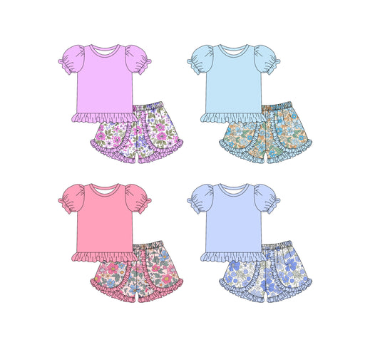 3.25 custom each style moq 5eta 4-6week Sibling Sister baby girls short sleeve set and set 4 match design