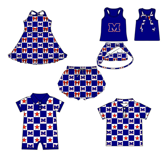 Custom moq 5 mix size milk silk summer teams Baby Girl Sleeveless Top Skirts Set Checked Dress And Shorts Yoga Outfit Boy's Short-Sleeved Polo Shirt And Romper