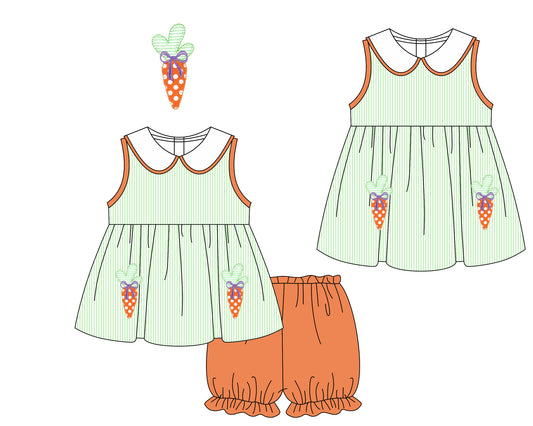 11.21 custom each style moq 5eta 4-6week Sibling Sister easter rabbit baby girl short sleeve shorts sets and dresses match design