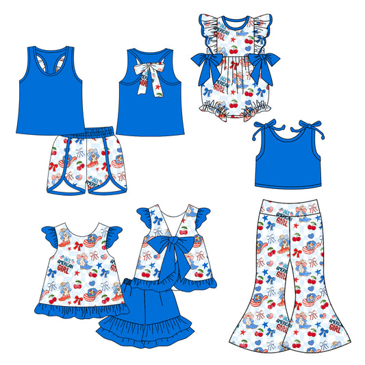 4.23 custom each style moq 5eta 4-6week Sibling Sisters bow stars baby girl short sleeve shorts sets 1 and sets 2 and pants sets and rompers match family design