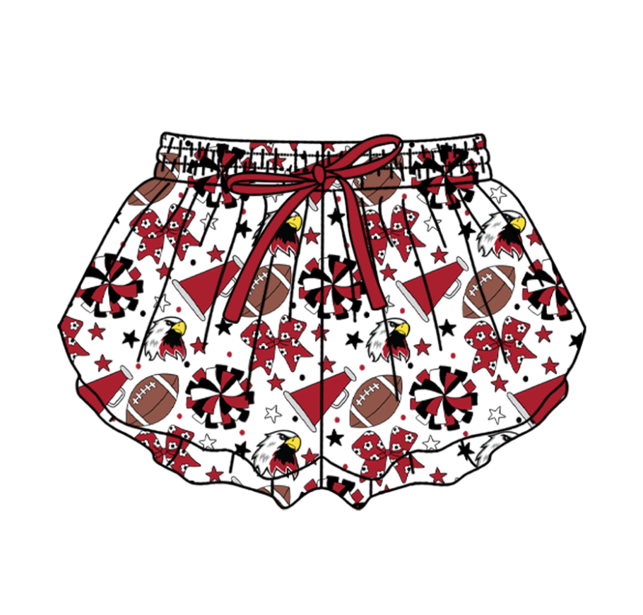 Custom moq 5 mix size milk silk summer teams Baby Girls Stars Bows Yoga Active Ruffle Shorts Bottom