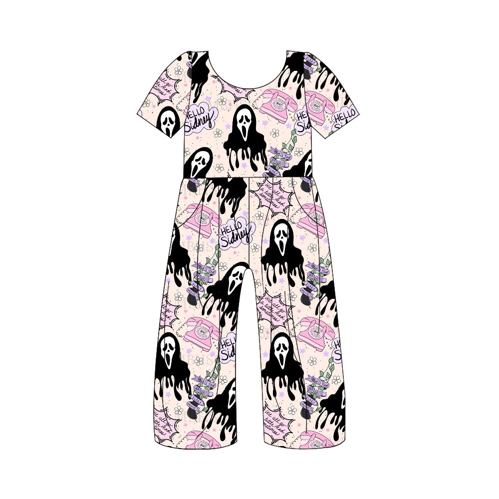 5.3custom each style moq 5eta 4-5week Sibling Sister grimace mask avatar prints girls jumpsuits and boy set and baby romper match family design