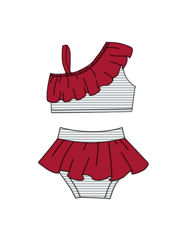 Custom moq 5 mix size milk silk summer teams Red  baby girl boys clothes Two-Piece Swimsuit Set One Piece Swimsuits boy swim trunks