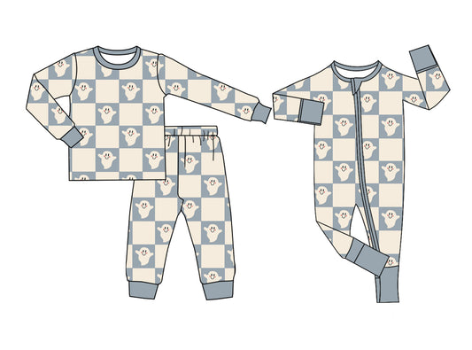 25.8.4 custom each style moq 5eta 4-6week Sibling Sister ghost baby boy long sleeve pants sets and rompers match family design