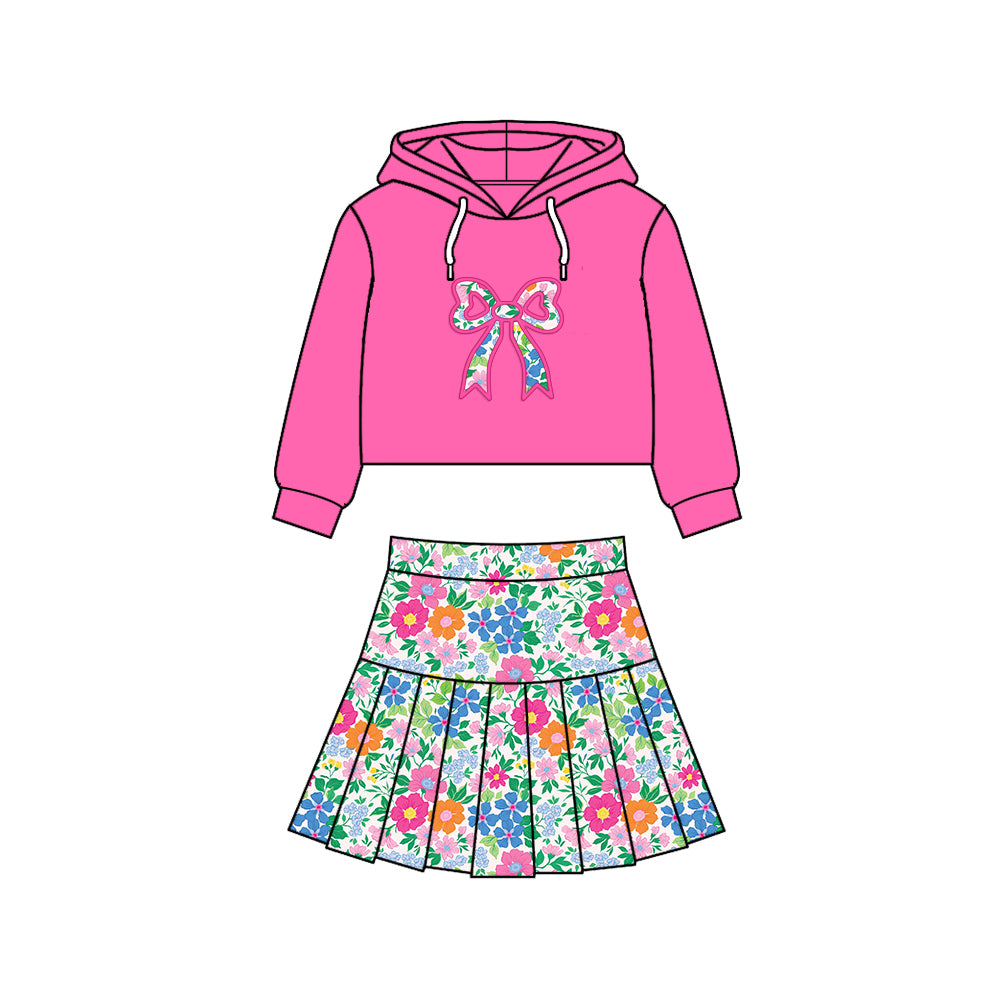 25.11.19 custom each style moq 5 eta 6-8week Sibling Sisters floral bow baby girl clothes long sleeve skirts sets 5 match family design