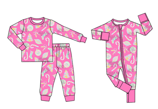 25.5.29 custom each style moq 5eta 4-6week Sibling Sisters Christmas trees baby girl long sleeve pants sets and rompers match family design