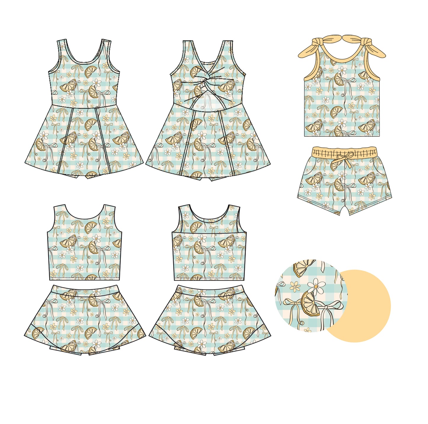 25.5.28 custom each style moq 5eta 4-6week Sibling Sister bow floral baby girl short sleeve shorts sets and skirts sets and dress match design