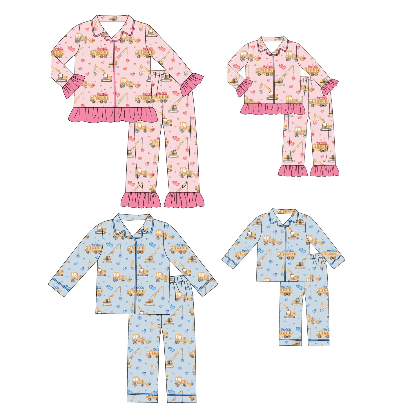 25.9.17 custom each style moq 8 eta 6-8week Sibling Sister baby long sleeve pants sets 2 and adult set 2 match design