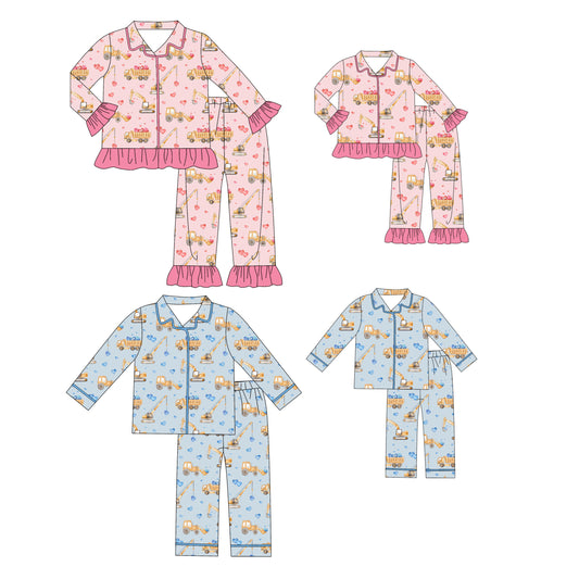 25.9.17 custom each style moq 8 eta 6-8week Sibling Sister baby long sleeve pants sets 2 and adult set 2 match design