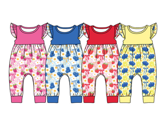 25.12.16 custom each style moq 5 eta 6-8week Sibling Sisters bow baby girls clothes flying sleeve rompers 4 match family design