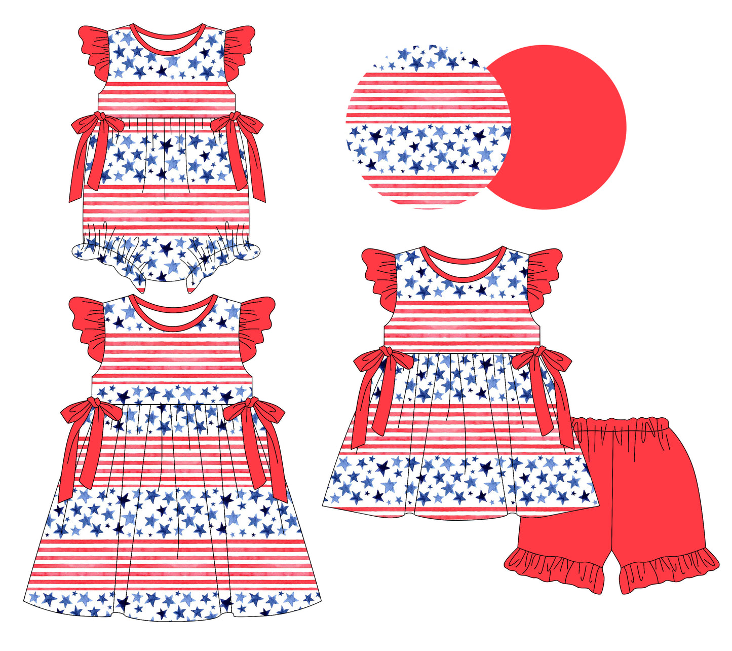 25.12.23 custom each style moq 5 eta 6-8week Sibling Sister baby short sleeve shorts sets and romper and dress match design