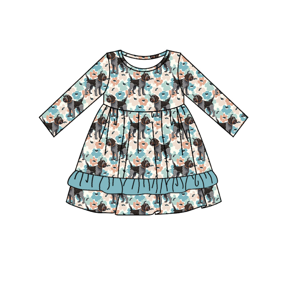 7.6 custom each style moq 5eta 4-6week Sibling Sister puppy baby girls sets and dress and rompers match family design