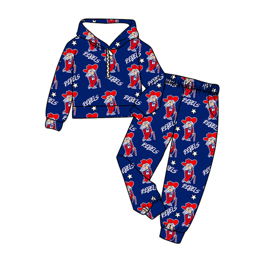 Custom moq 5 mix size milk silk summer teams baby boy clothes blue hooded long sleeve pants sets-25.11.6