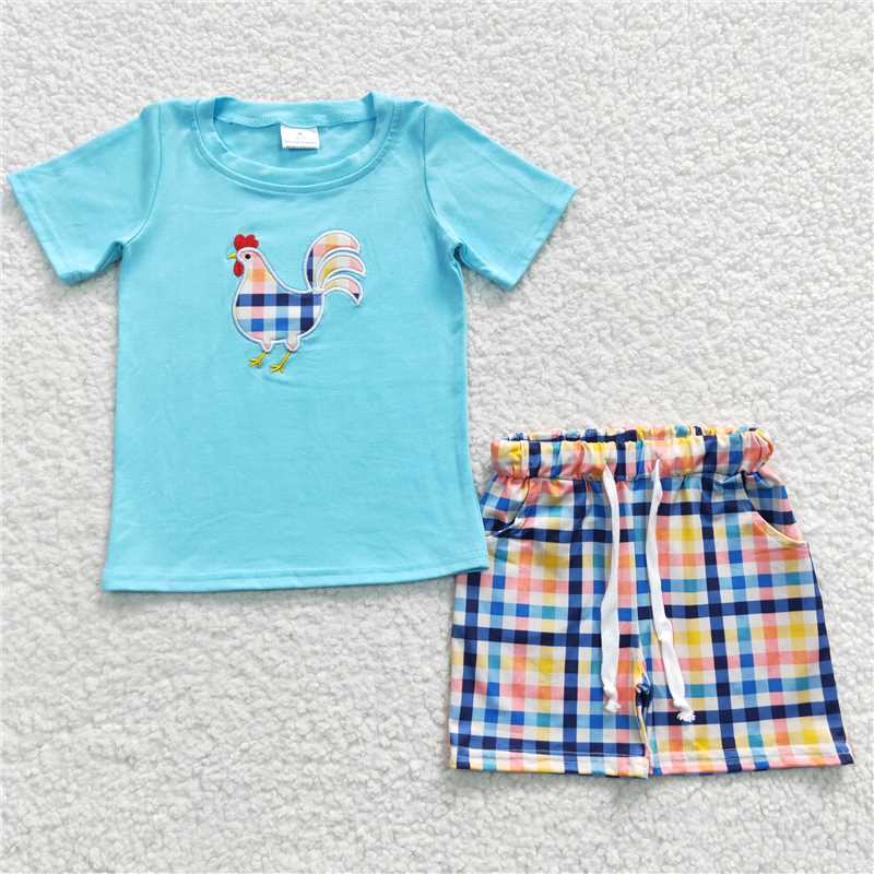 RTS NO MOQ Embroidery short-sleeved shorts suit & short-sleeved sets