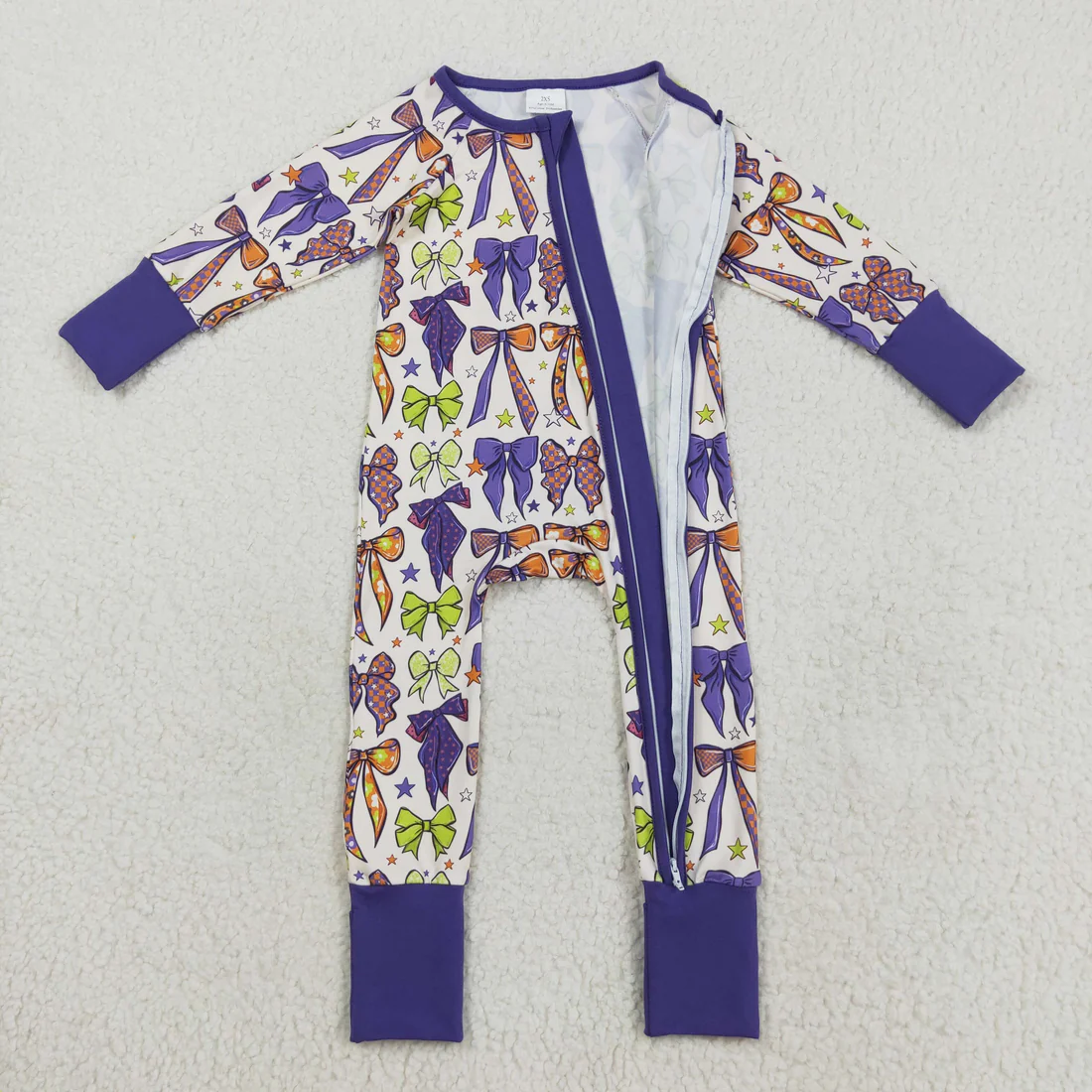 RTS NO MOQ Sibling Baby boy girls clothes bow long-sleeve rompers