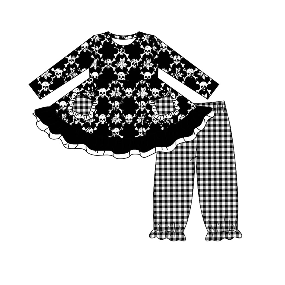 6.25 custom each style moq 5eta 4-6week Sibling Sister black baby girls sets and dress and rompers match family design