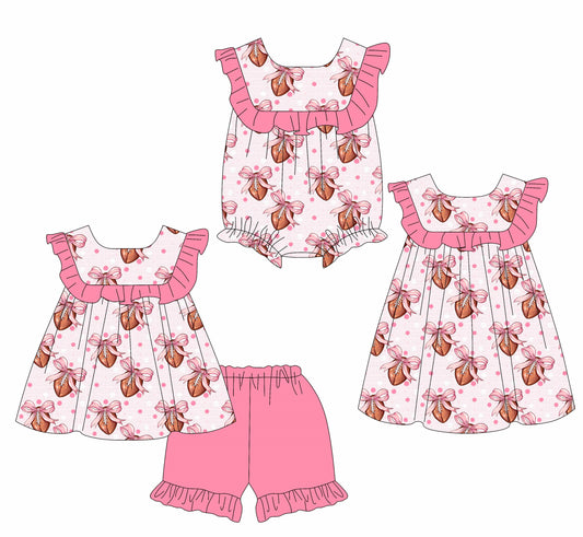 26.1.14 custom each style moq 5 eta 6-8week Sibling Sister bow baby short sleeve shorts sets and romper and dress match design