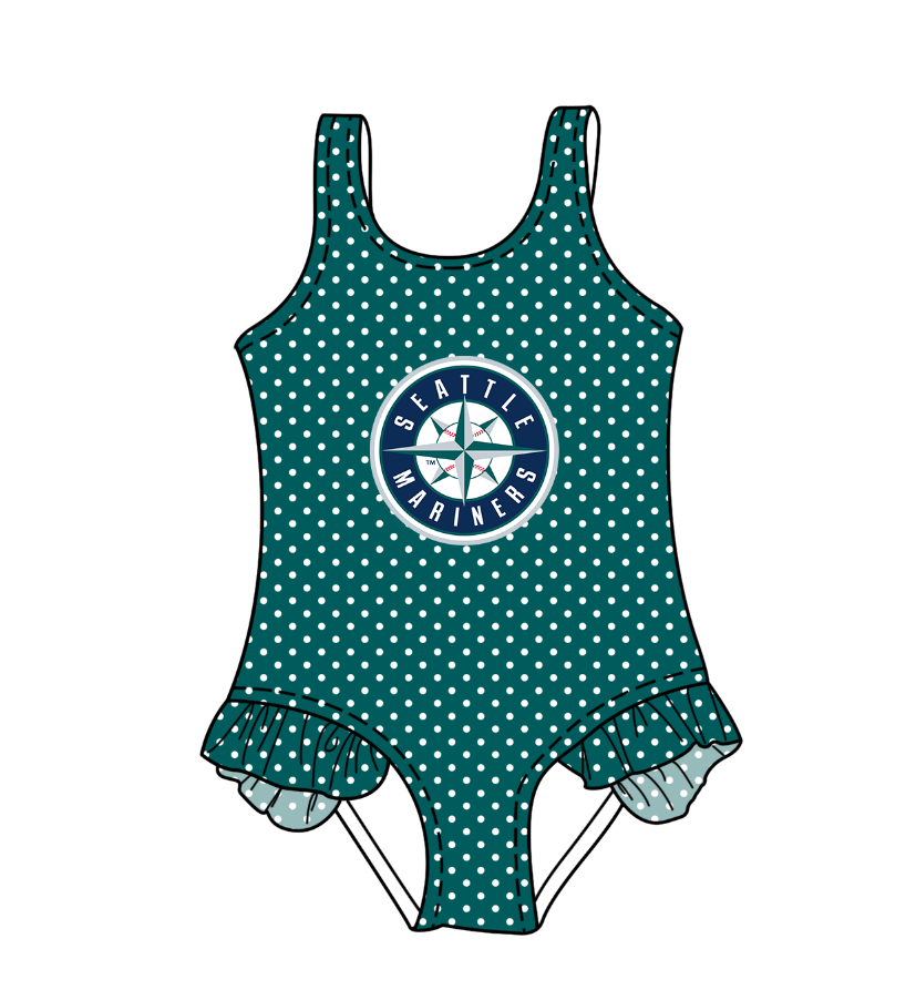 Custom moq 5 mix size milk silk summer teams Green Baby Girl Sleeveless Polka Dot Lace Onesie Swimsuit Cute Summer Beachwear for Little Girls