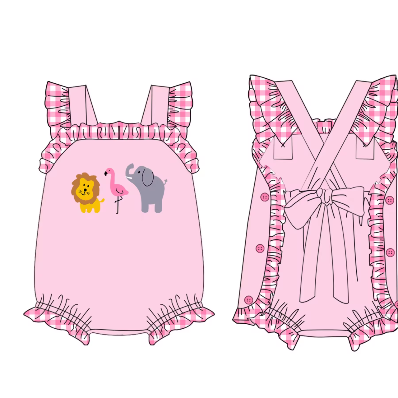 5.21custom each style moq 5eta 4-5week Sibling Sister animal print dark blue and pink girls and boys outfits and baby romper match family design