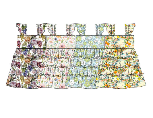25.11.4 custom each style moq 5 eta 6-8week Sibling Sister floral baby girl flying sleeve dress 4 match design