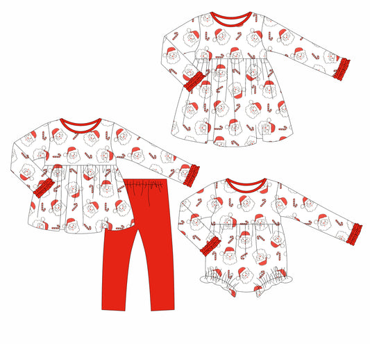 25.6.9 custom each style moq 5eta 4-6week Sibling Sisters Christmas baby girl long sleeve pants sets and dress and rompers match family design