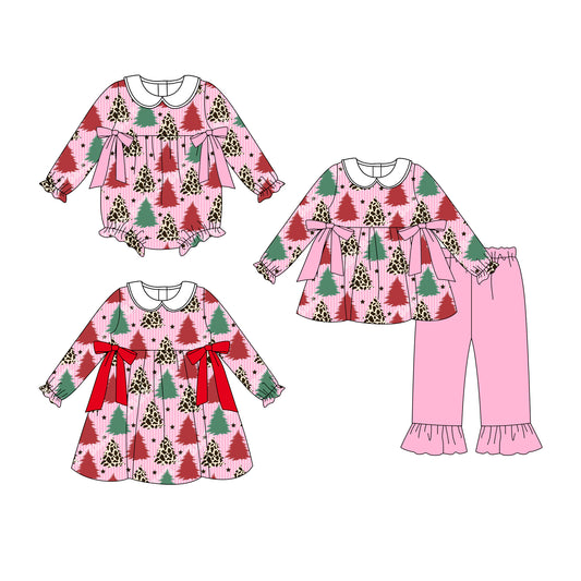 25.7.28 custom each style moq 5eta 4-6week Sibling Sisters Christmas baby girl long sleeve pants sets and dress and rompers match family design