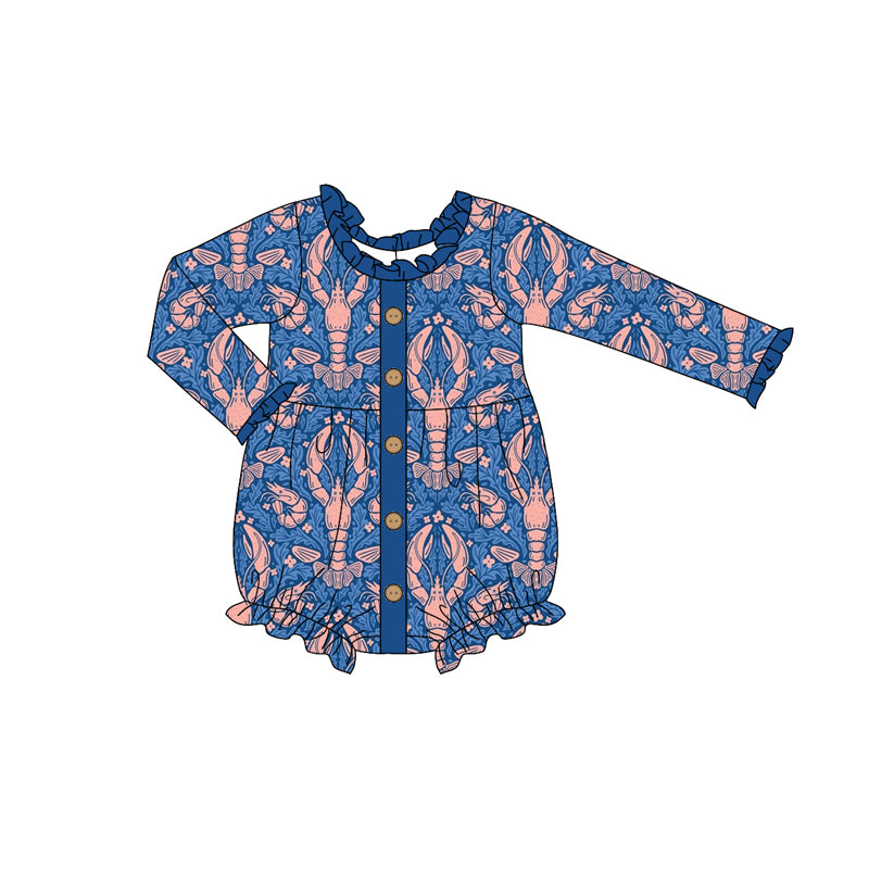 10.15 custom each style moq 5eta 4-6week Sibling Sister caryfish blue baby girl sets and dress and rompers match family design