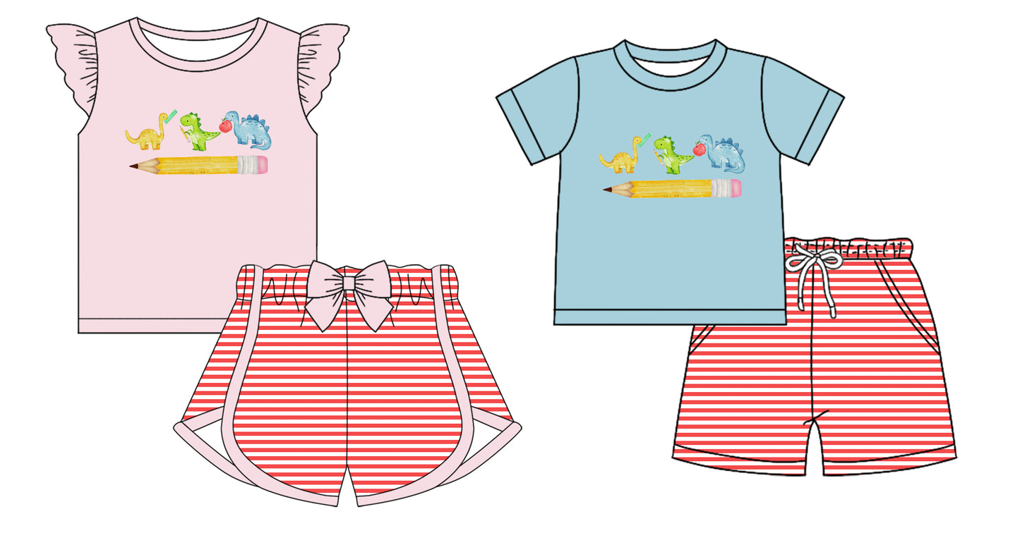 2.21 custom each style moq 5eta 4-6week Sibling Sister pencil baby girls short sleeve shorts sets and set 2 match design