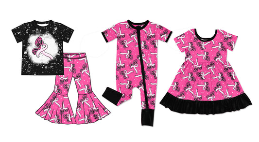 11.22 custom each style moq 5eta 4-6week Sibling Sister BOW baby girl sets and dress and rompers match family design