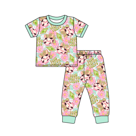10.22 custom each style moq 5eta 4-6week Sibling Sister flower baby boys short sleeve sets and rompers match design