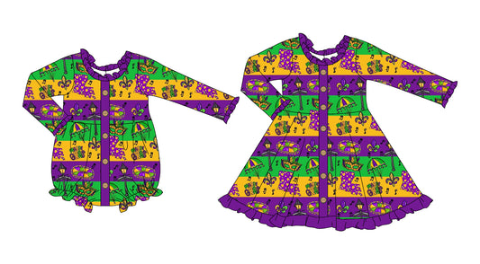 25.9.11 custom each style moq 5eta 4-6week Sibling Sisters baby girl long sleeve dress and rompers match family design