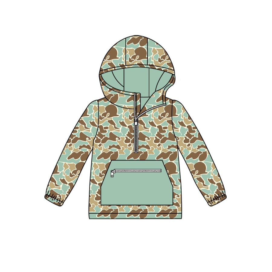 6.6 custom each style moq 5 eta 4-6week Sibling Sister baby boys and girls clothes camouflage hooded long sleeve top