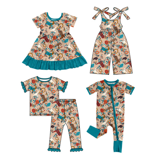 12.26 custom each style moq 5eta 4-6week Sibling Sister boots baby girl sets and boy rompers and dress and jumpsuit match family design