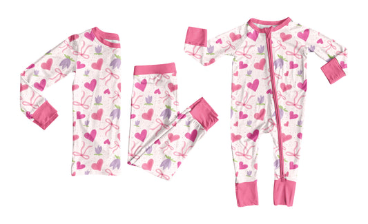 25.7.18 custom each style moq 5eta 4-6week Sibling Sister bow love pink baby girl long sleeve pants sets and rompers match family design