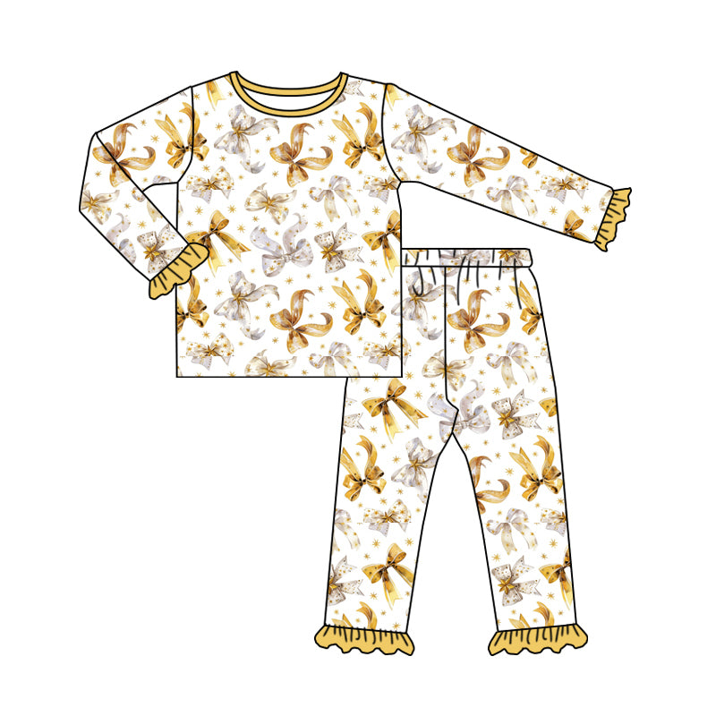 7.27 custom each style moq 5eta 4-6week Sibling Sister bow yellow baby girls sets and dress and rompers match family design