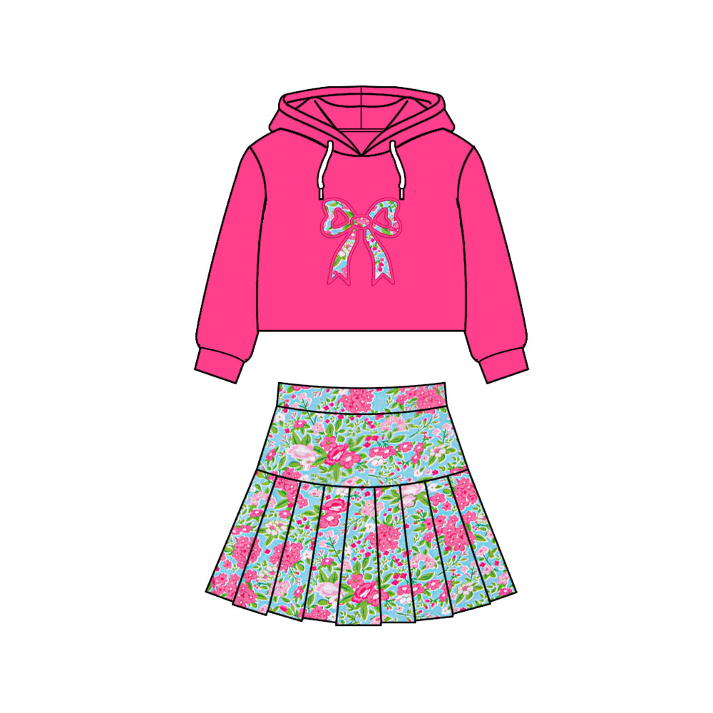 25.11.19 custom each style moq 5 eta 6-8week Sibling Sisters floral bow baby girl clothes long sleeve skirts sets 5 match family design