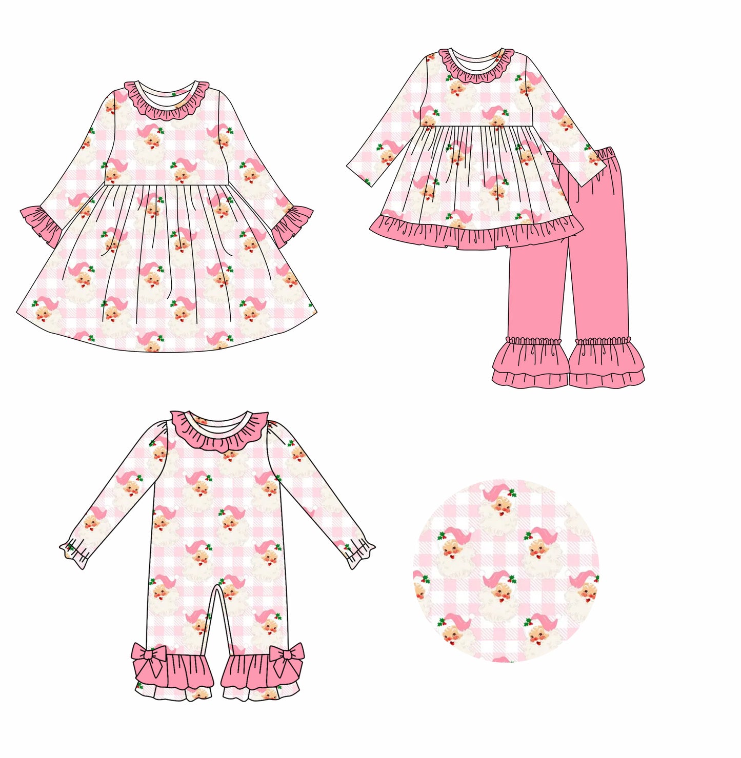 25.8.4 custom each style moq 5eta 4-6week Sibling Sisters Christmas baby girl long sleeve pants sets and dress and rompers match family design