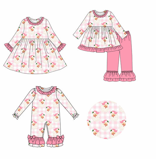 25.8.4 custom each style moq 5eta 4-6week Sibling Sisters Christmas baby girl long sleeve pants sets and dress and rompers match family design