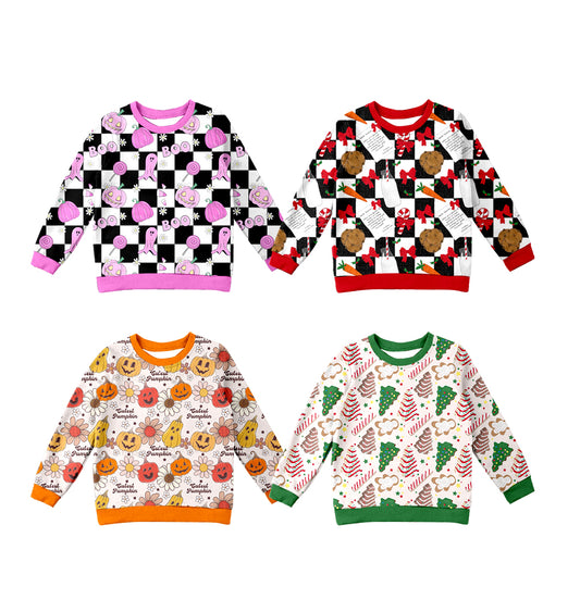 25.7.4 custom each style moq 5eta 4-6week Sibling Sister baby boy long sleeve top 1 and top 4 match family design