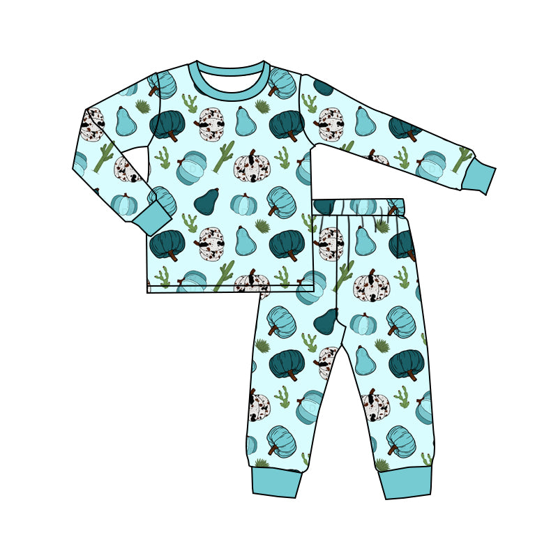 5.29 custom each style moq 5eta 4-5week Sibling Sister halloween pumpkin teal boys outfits and romper match family design
