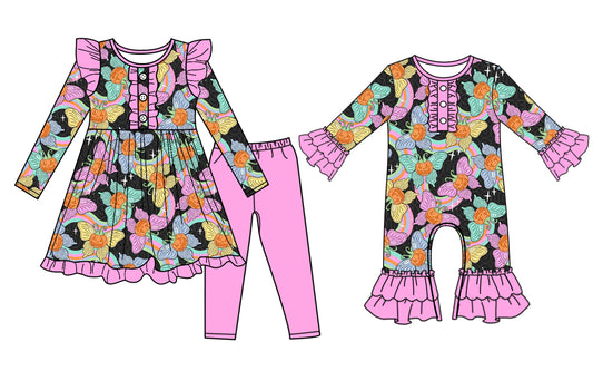 25.7.1 custom each style moq 5eta 4-6week Sibling Sisters baby girl long sleeve pants sets and rompers match family design