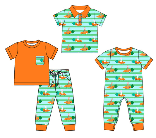 25.10.9 custom each style moq 8 eta 6-8week Sibling Sisters easter baby boy short sleeve pants sets and rompers and top match family design