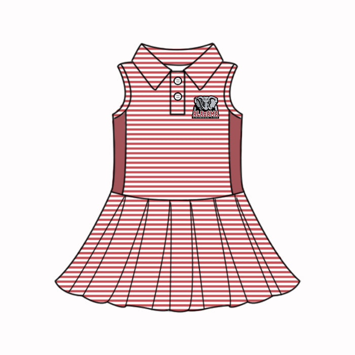 Custom summer teams baby girls clothes team brick red sets dress top-25.5.5