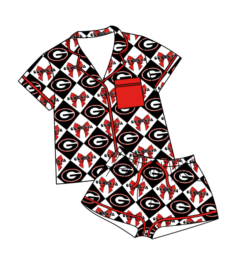 Custom moq 5 mix size Plaid Baby Pajamas Short-Sleeved Top And Shorts Team Outfit Comfortable Sleepwear for Infants