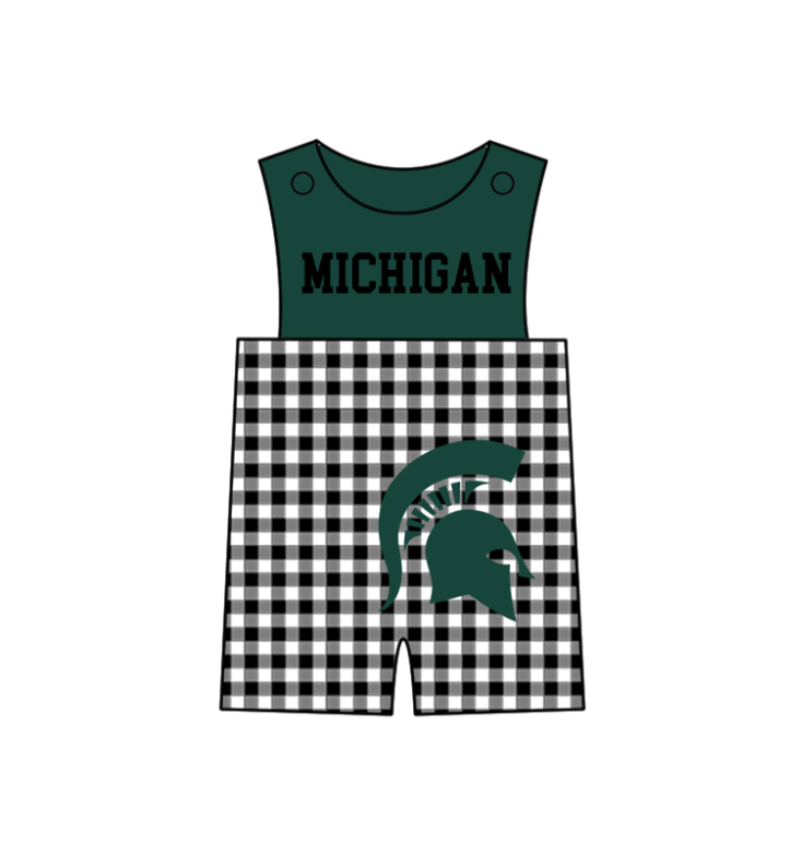 Custom moq 5 mix size milk silk summer teams baby girl boys clothes Green Black and white checkered short sleeve shorts sets 3 and dress and rompers 2 series