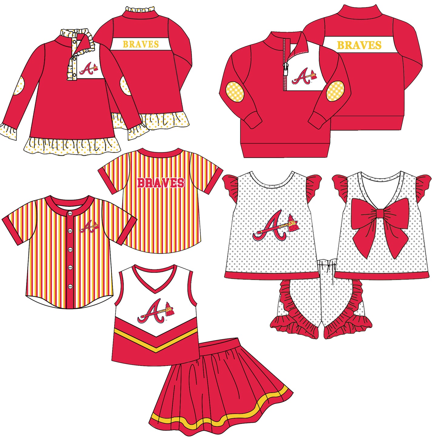 Custom moq 5 mix size milk silk summer teams Girls Long Sleeve Red Top Matching Short Sleeve Striped Polka Dot Set Boys Tops