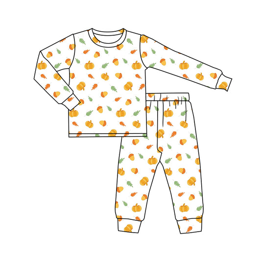 5.31 custom each style moq 5eta 4-6week Sibling Sister pumpkin boys outfits and romper match family design