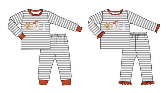 25.8.20 custom each style moq 5 eta 4-6week Sibling Sisters Christmas baby girl long sleeve pants sets 2
