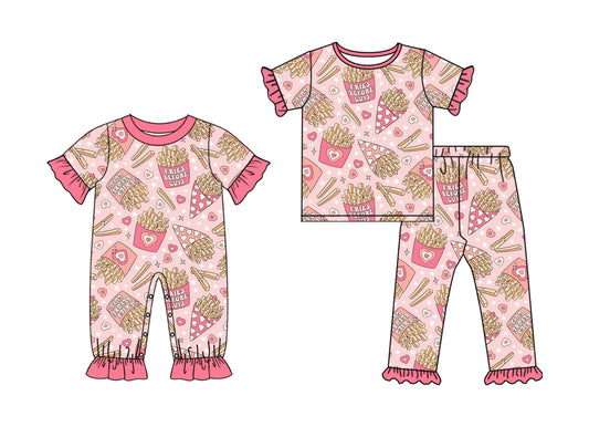 25.10.4 custom each style moq 8 eta 6-8week Sibling Sisters love baby girl clothes short sleeve pants sets and romper match family design